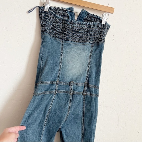 Vintage Y2K Jennifer Lopez Smocked Denim Jumpsuit - Picture 3 of 8